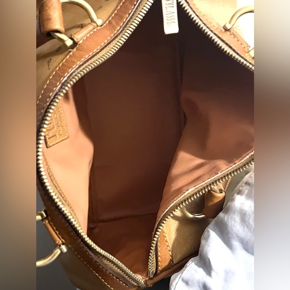 Alviero Martini Leather Handbag Brown Purse Boston Speedy Bag Satchel Milan Bags - Picture 12 of 12